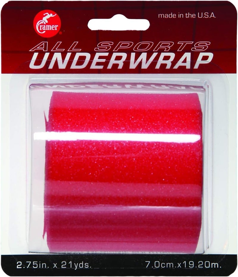 Cramer Tape Underwrap, Sports PreWrap for Athletic Ankle, Wrist, and Injury Taping Jobs, Hair Tie, Headband, Patella Support, Pre-Wrap Athletic Tape Supplies, 2.75" X 21 Yard Roll of Pre Wrap , Red - Image 3