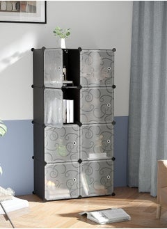 Roman Gifts Cube Storage Organizer with Doors, 8-Cube Shelves, Closet Cabinet, DIY Plastic Modular Bookshelf, Storage Shelving Ideal for Bedroom, Living Room  - Image 1