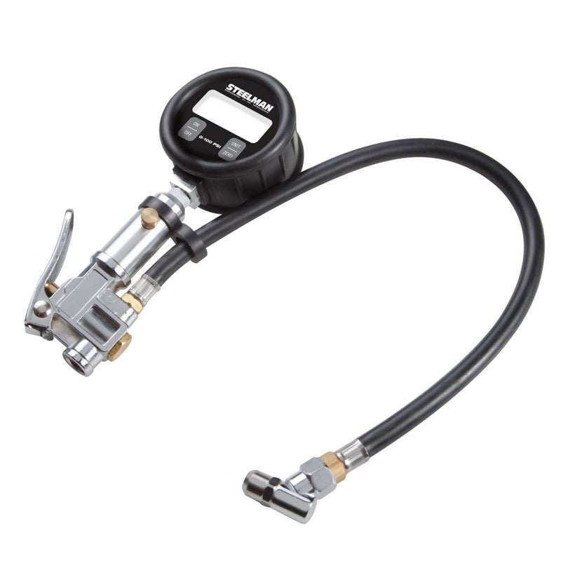 Steelman High Accuracy Digital Gauge Tire Inflator, 0-100 psi, Easy-Read LCD Screen, Displays Measurements in psi, Bar, kPa, or kg(f)/cm2, 18-Inch Hose, Protective Casing, Battery Included - Image 4