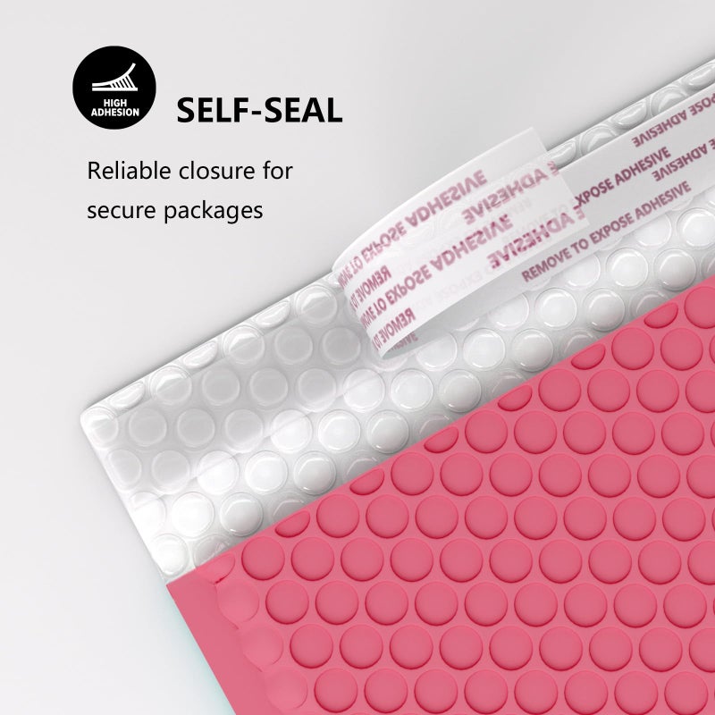 oceanite 8.5 x 11 Inch Bubble Mailer 40 Pack, Waterproof Padded Envelopes with Strong Self-Seal Adhesive, Cushioning Shipping Bags with Bright Color for Small Business - Pink - Image 4