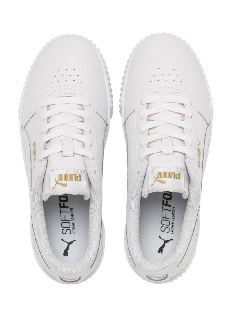 Carina Lux Womens White Casual Sneakers