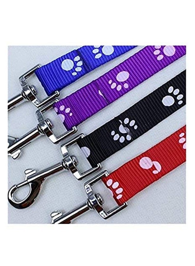 Adjustable Leash With Harness Set 5Mm Paw Printed Nylon Puppy Harness For All Breeds Dogs, Cat And Puppies (Color As Per Availability) - Image 3