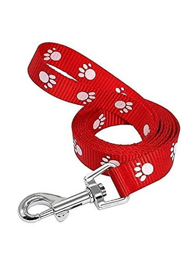 Adjustable Leash With Harness Set 5Mm Paw Printed Nylon Puppy Harness For All Breeds Dogs, Cat And Puppies (Color As Per Availability) - Image 5