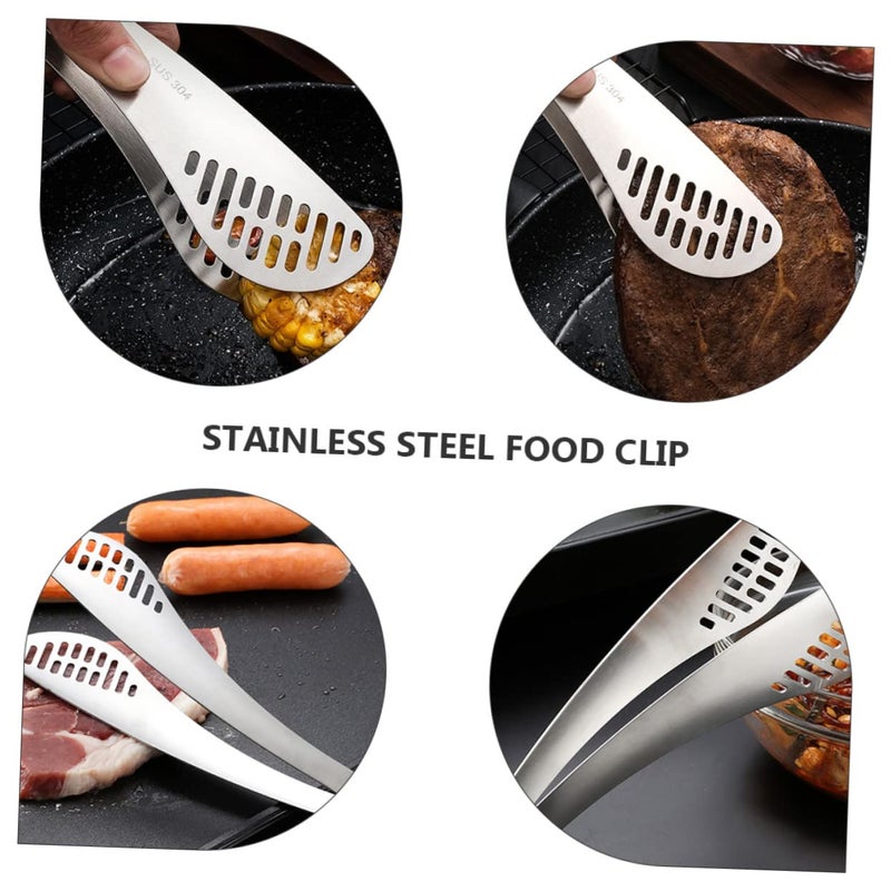 Stainless Steel BBQ Food Tongs Practical Serving Clamp For Steak Grill Essential 1 Pc - Image 3