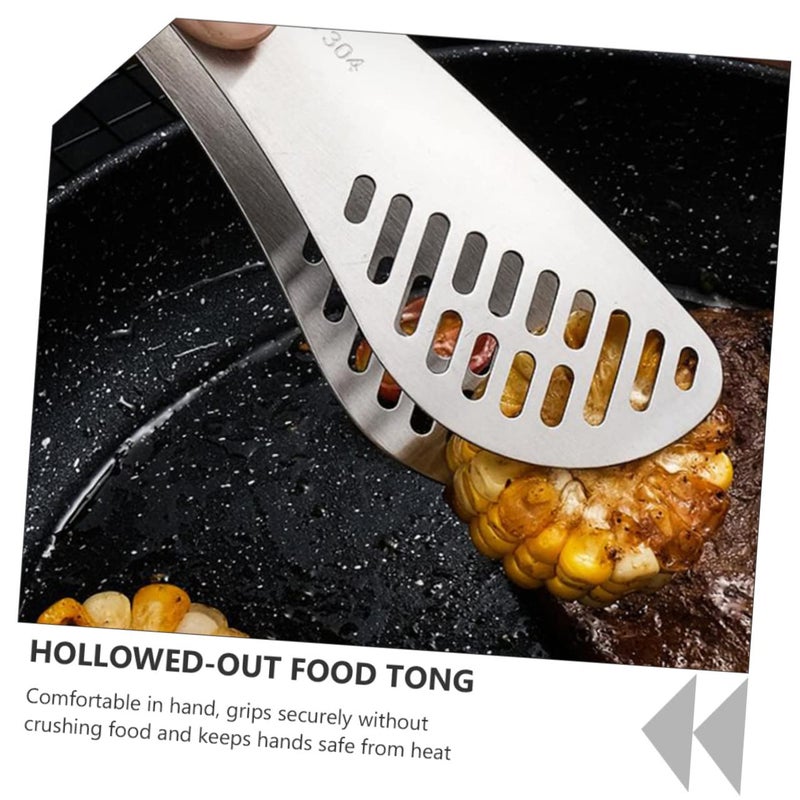 Stainless Steel BBQ Food Tongs Practical Serving Clamp For Steak Grill Essential 1 Pc - Image 4