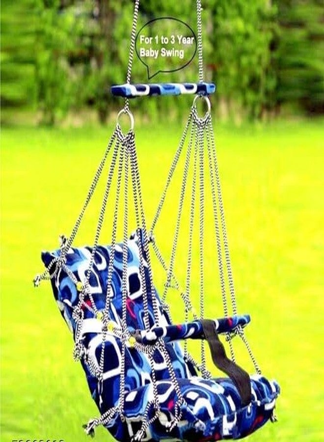 Oberlo Anand_Corporation Cotton Swing for Kids Baby's Children Folding and Washable 0-3 Years with Safety Belt Home Garden Jhula for Babies for Indoor Outdoor, Baby Hanging. Swing Jhula - Image 5
