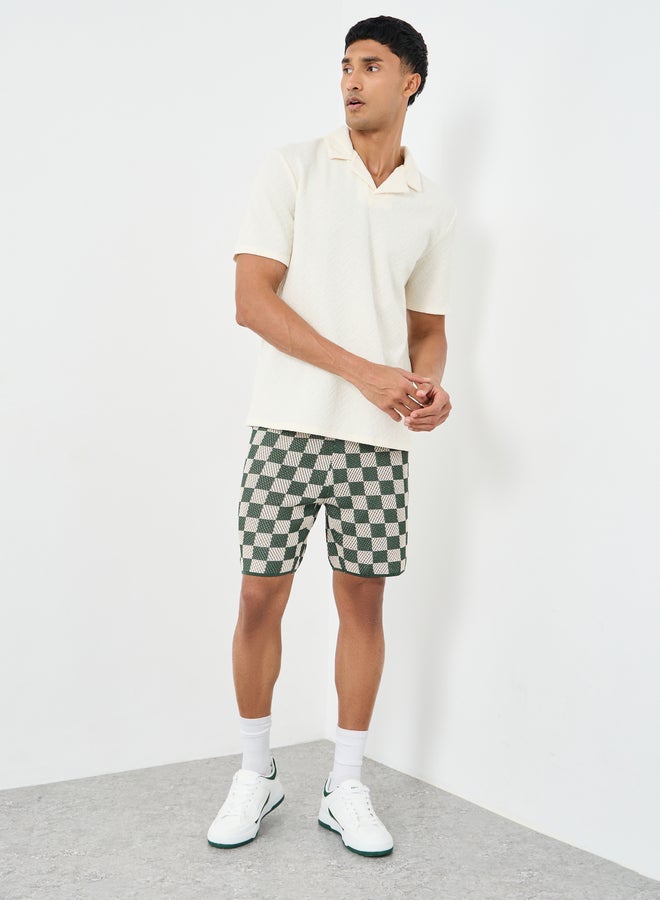 Styli Men Relaxed Fit Crochet Knitted Shorts - Image 2