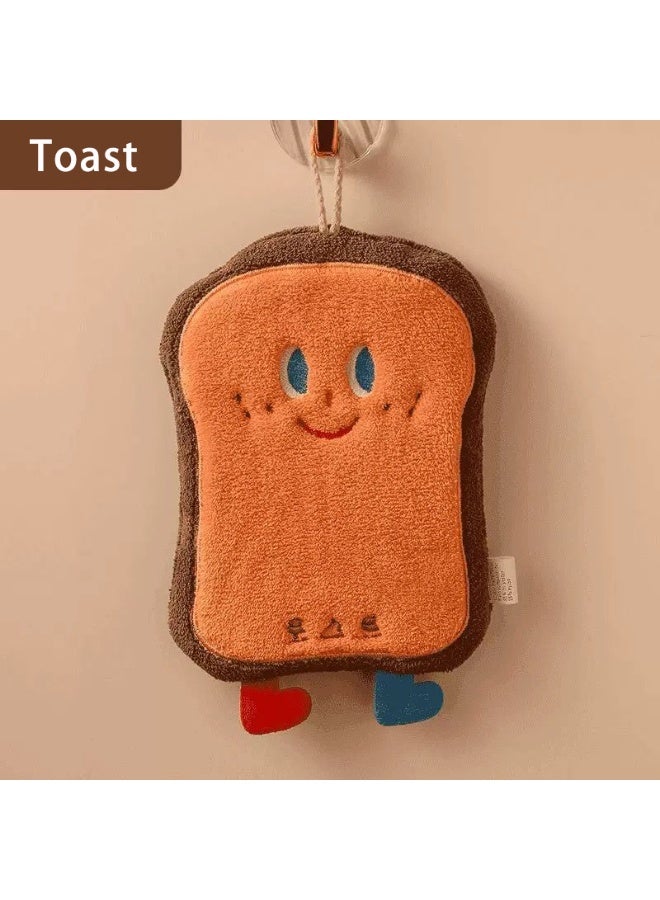 2PCSHand Towel,Dry Hands Instantly Kitchen Household Cleaning Cloths Towel,Thick Coral Fleece Hanging Towel - Image 5
