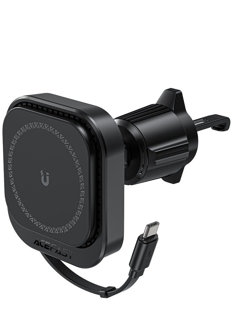 ACEFAST D32 magnetic wireless charging holder with retractable cable. - Image 1