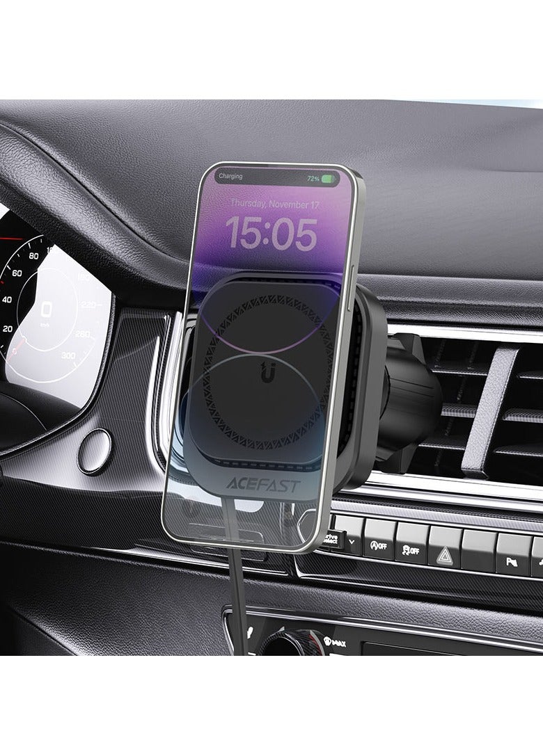 ACEFAST D32 magnetic wireless charging holder with retractable cable. - Image 4