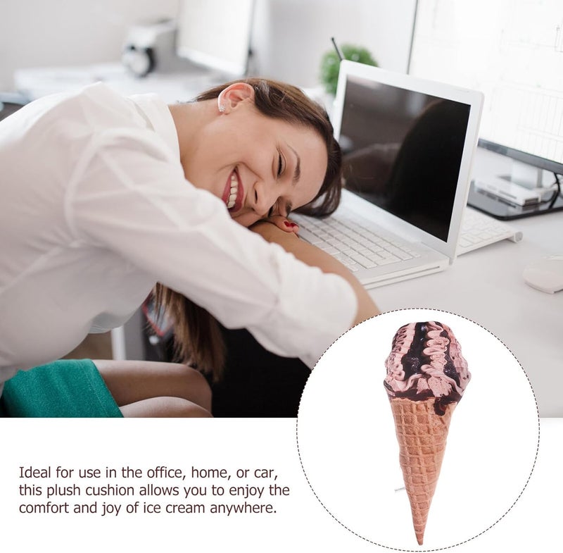 Veemoon Ice Cream Cone Plush Pillow 50cm Soft Food Shaped Cushion Decorative Throw Pillow for Home Decor Nap Use - Image 5