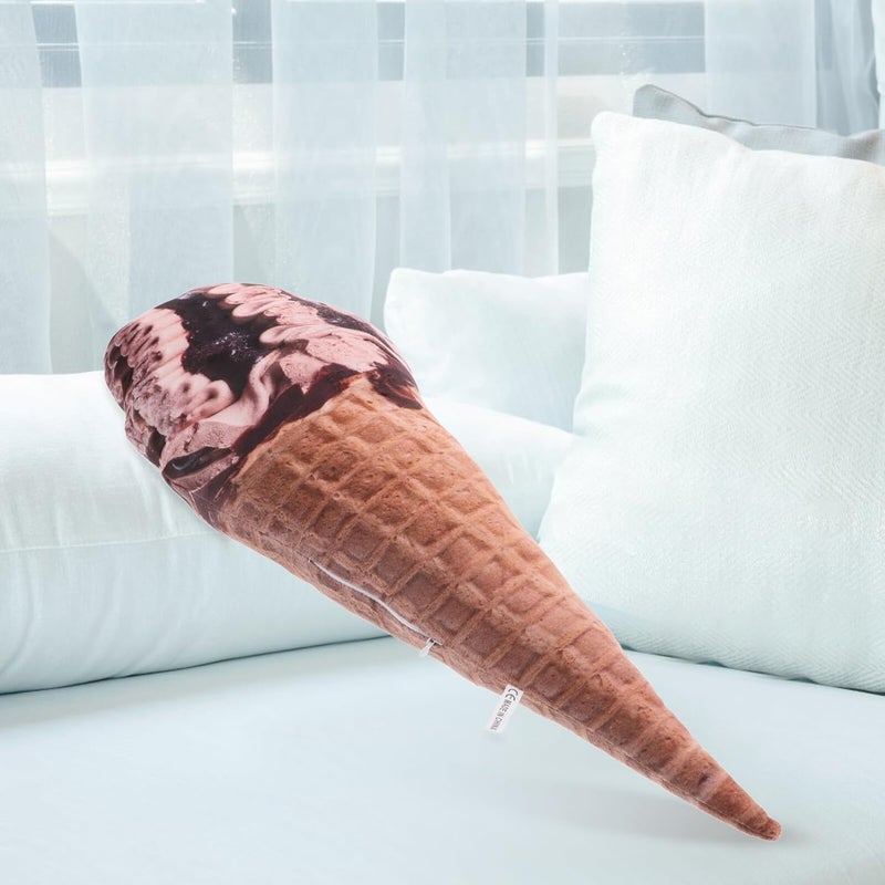 Veemoon Ice Cream Cone Plush Pillow 50cm Soft Food Shaped Cushion Decorative Throw Pillow for Home Decor Nap Use - Image 4