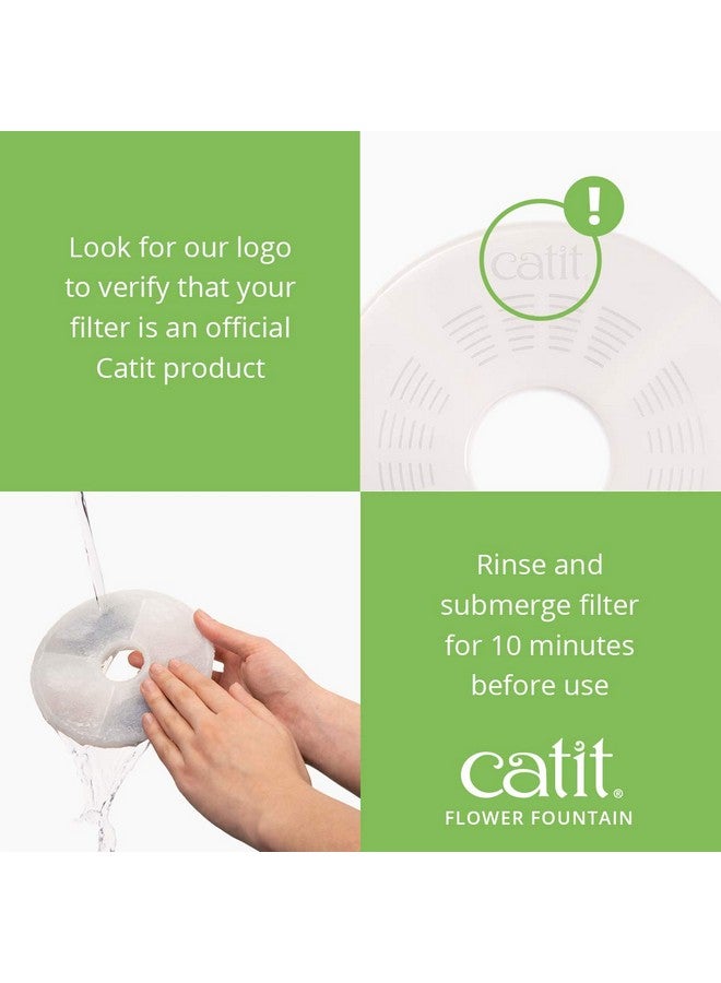 كاتيت نافورة زهور كاتيت مع فلتر ثلاثي المفعول، نافورة مياه شرب للقطط، 3 لتر، أخضر - Image 5