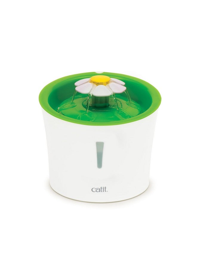 كاتيت نافورة زهور كاتيت مع فلتر ثلاثي المفعول، نافورة مياه شرب للقطط، 3 لتر، أخضر - Image 1