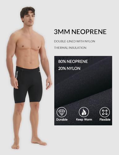 Lemorecn Wetsuits Pants Shorts 3mm Neoprene Canoeing Swimming Pants (1035black2XL) - Image 3