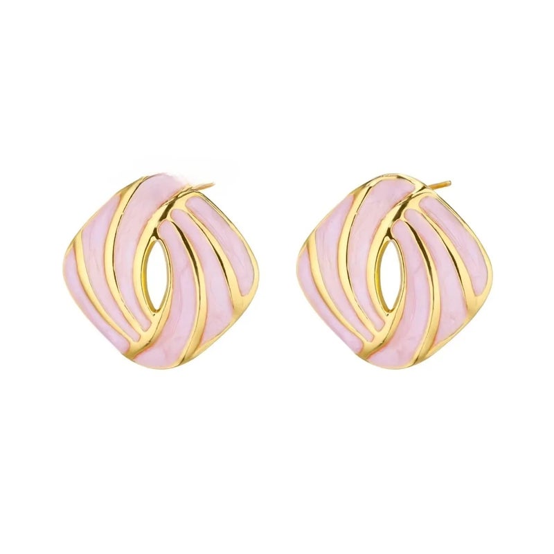 The Black Pearl Accessories Golden Pink Stainless Steel Earring - Image 2