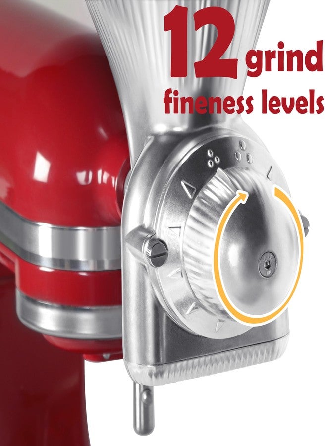KITOART All Metal Grain Mill Attachment for KitchenAid Stand Mixer with 12 Grind Level Flour Mill, Grain Mill Attachment Fit for Grinding Wheat, Corn, Oats, Buckwheat,Millet and Other Cereals - Image 3
