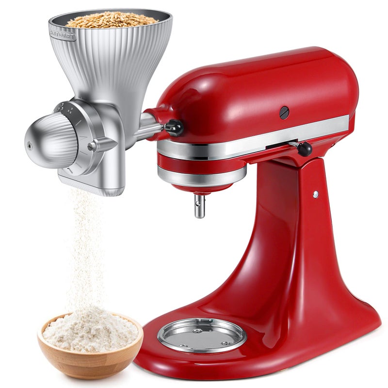 KITOART All Metal Grain Mill Attachment for KitchenAid Stand Mixer with 12 Grind Level Flour Mill, Grain Mill Attachment Fit for Grinding Wheat, Corn, Oats, Buckwheat,Millet and Other Cereals - Image 1