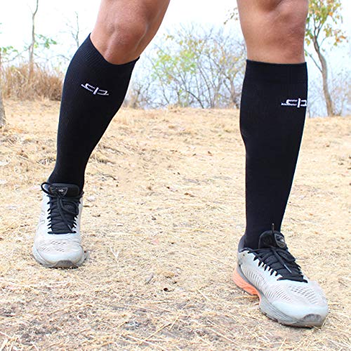 HEELIUM Bamboo Knee Length Socks for Men & Women | Compression Socks | Running, Cycling | Boosts Blood Circulation & Recovery, Black - Image 4