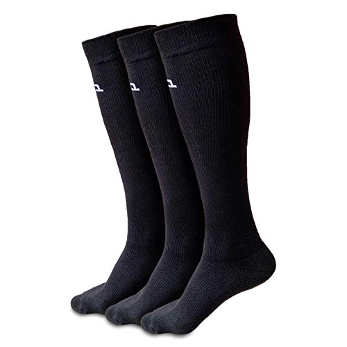 HEELIUM Bamboo Knee Length Socks for Men & Women | Compression Socks | Running, Cycling | Boosts Blood Circulation & Recovery, Black - Image 1