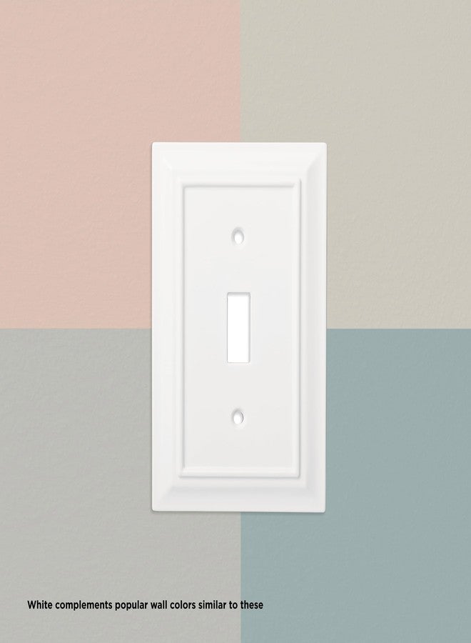Franklin Brass Classic Architecture (1-Pack) Decorative Light Switch Covers Combination Pure White Toggle, Decorator/Rocker Combo | Wall Plate Outlet Cover Switch Plates W35246-PW-C - Image 2