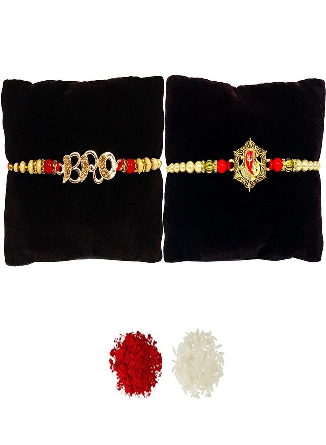 Evisha 2 Pcs Bro And Ganesh Rakhi For Brother | Rakhi Combo 109-111 | rakhi || rakhi set || rakhi for brother || rakhi for brother and bhabhi || rakhi combo || bhaiya bhabhi rakhi || rakhi gifts - Image 2