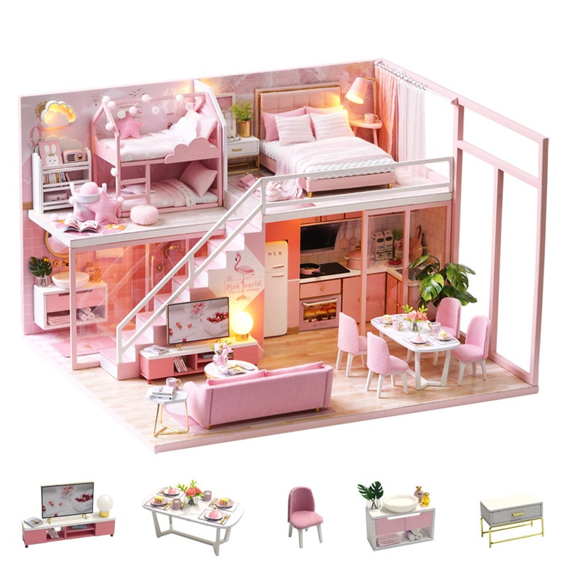 Flever Dollhouse Miniature DIY House Kit Creative Room with Furniture for Romantic Artwork Gift Meeting Your Sweet - Image 2