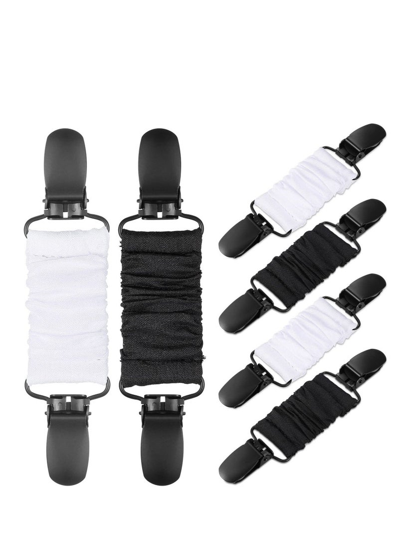 6 Black Tie Clips - Elastic Cinch Clips Dress Clips Clothes Tightening Clip for Fit on Shirts, Dresses,  Ideal for Men, Women, and Kids - Image 1
