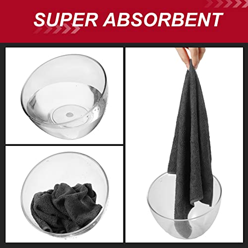 Oudain 200Pcs 16x16 Inch Microfiber Cleaning Cloth Towels for Car, Highly Absorbent Cleaning Rag Washable Reusable Multi-Purpose Wiper Cloths for Wash Car Home Pet Drying Dusting (Gray) - Image 3