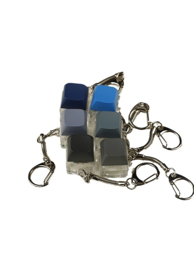Candy-colored Single-keyboard Tester Press-sound Multi-color Combination No-light Strip Light Optional Digital Computer Keyboard-Color:Gray Blue Finished Product With Light