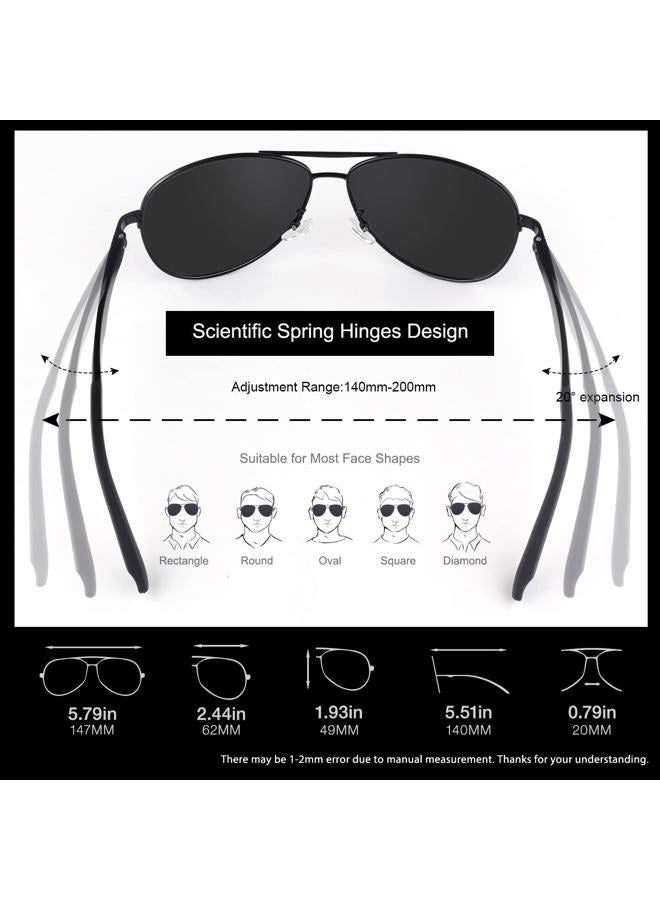 GQUEEN Classic Military Style Pilot Polarized Sunglasses Spring Hinges Al-Mg for mens womens MOS1, A Brown Frame/Brown Lens - Image 5