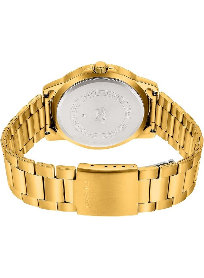 Casio Men's Watch - MTP-VD300G-1EUDF Black Dial, Gold Band - Image 5