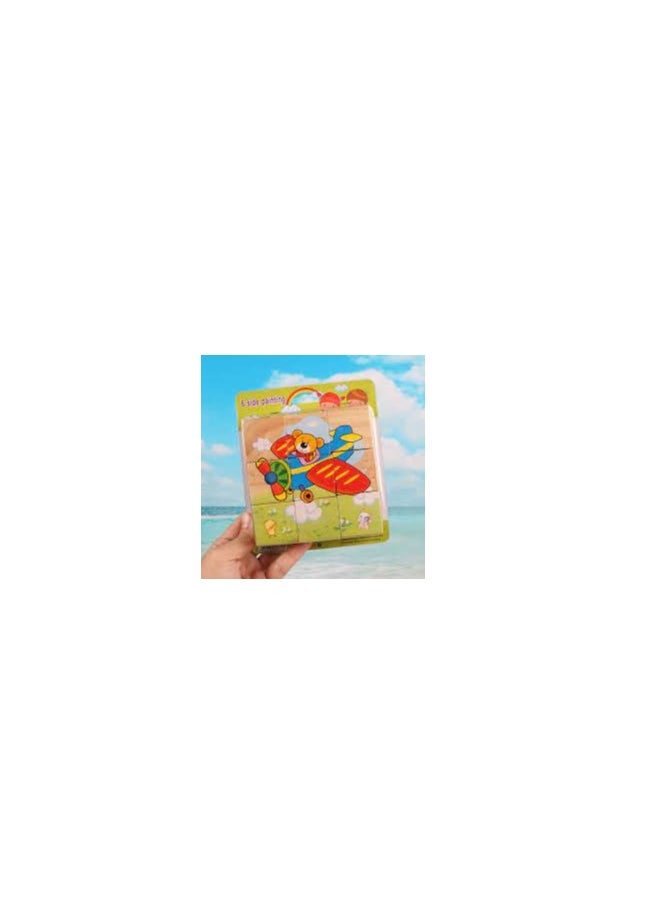 Generic Tiny Souls 9Pcs Wooden 6 Sides Jigsaw 3D Early Educational Puzzle Toy for Kids/Baby Six-Sided Painting - Forest Section  - Image 3