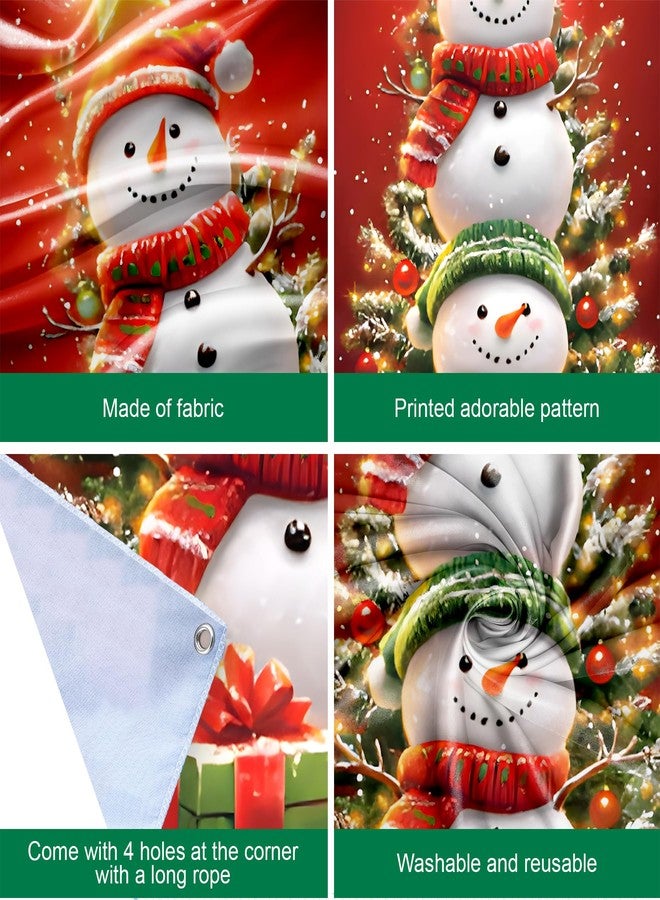 BVBOX Christmas Door Cover Banner, 6 x 3 ft Christmas Decorations Flag Photography Background for for Winter Party Decorations Supplies (Snowman-1, 70.8 x 35.4 Inch) - Image 4