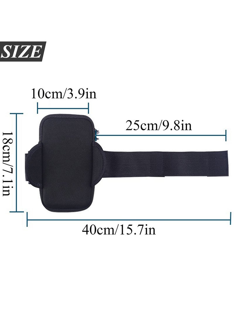 Qiccijoo Running Phone Holder Gym Armband Arm Bag for iPhone 17 Pro Max 16 15 14 13 Galaxy Ultra Edge S25 S24 S23 S22 S21 S20 Note 20 10(Black) - Image 2