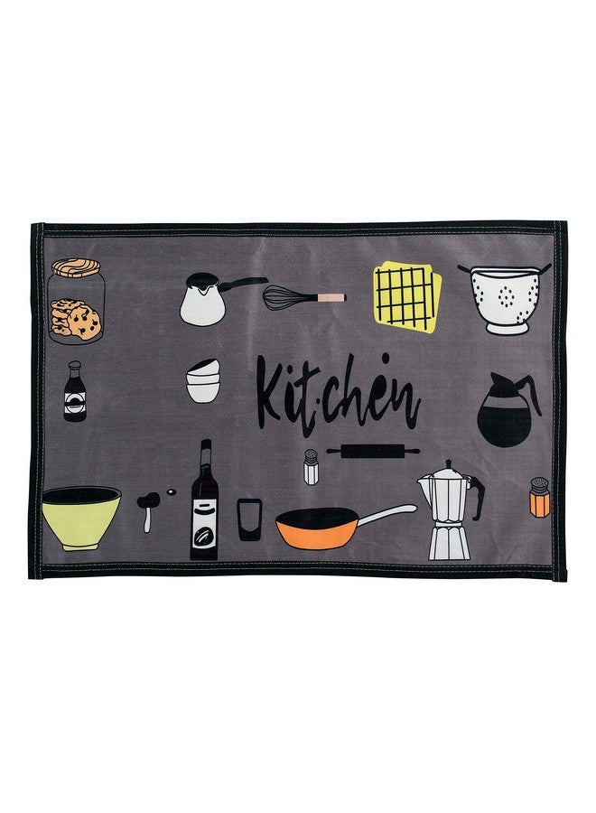 AAZEEM Abstract Kitchen Floor Mat & Runner with Anti Skid Backing (Grey, Rubber, Standard) - Image 3