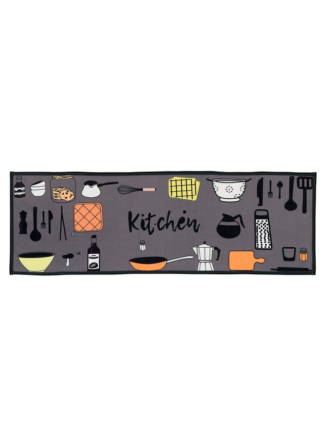 AAZEEM Abstract Kitchen Floor Mat & Runner with Anti Skid Backing (Grey, Rubber, Standard) - Image 2