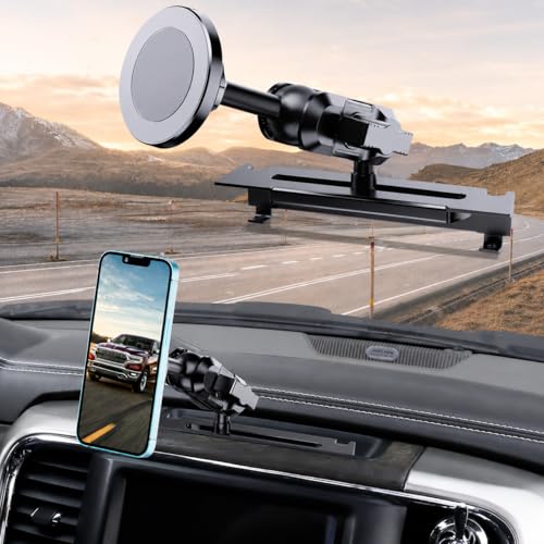 SwiftGaze Metal Magnetic Phone Mount for 2013-2018 RAM 1500/2500/3500 & 2019+ RAM Classic, OEM Holes Screws Install Super Stable for Off Road Bumpy Road Dodge 1500 Phone Holder Cool Ram Accessory - Image 1