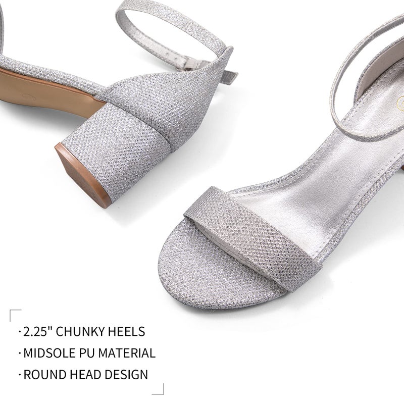 mysoft Women's Chunky Low Heels Open Toe Block Heeled Dress Ankle Strap Pump Wedding Sandals - Image 4
