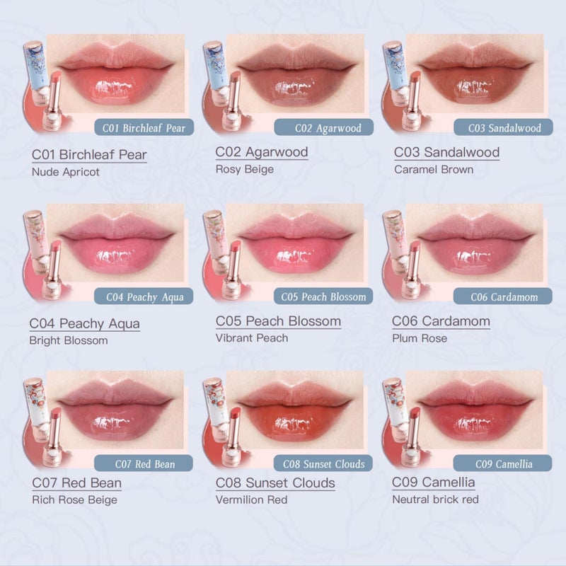 Flower Knows Butterfly Cloud Collar Glossy Lipstick,Hydrating Solid Lip Gloss,Moisturizing Pink Tinted Lip Balm,Long Lasting Lip Gloss in Balm for Girls&Women,(C06 Cardamom) - Image 2