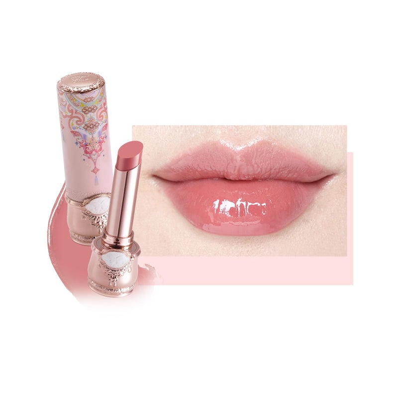 Flower Knows Butterfly Cloud Collar Glossy Lipstick,Hydrating Solid Lip Gloss,Moisturizing Pink Tinted Lip Balm,Long Lasting Lip Gloss in Balm for Girls&Women,(C06 Cardamom) - Image 1