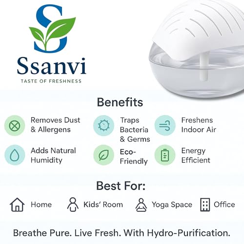 Ssanvi Hygiene Portable Room Air Purifier And Humidifier Revitalizer (24 X 24 X 21 Cm)- 750 Ml (White, 750 ml) - Image 3