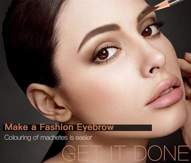 Go Ho 12 PCS Dark Brown Eyebrow Eyeliner Pencils,Sweatproof Eyebrow Pencil,Long-lasting Nice Color Eye Brow Gel Pen Makeup Brow Tint Sticksï¼ˆDark Brownï¼‰ - Image 4