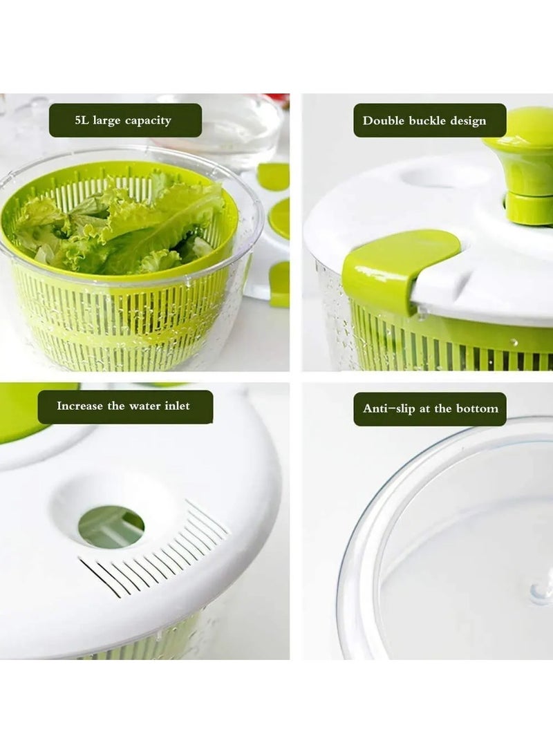 Vegetables Dryer Salad Spinner Fruits Basket Household Vegetables Fruit Dehydrator Lettuce Spinner Colander Kitchen Gadgets Tool  - Image 5