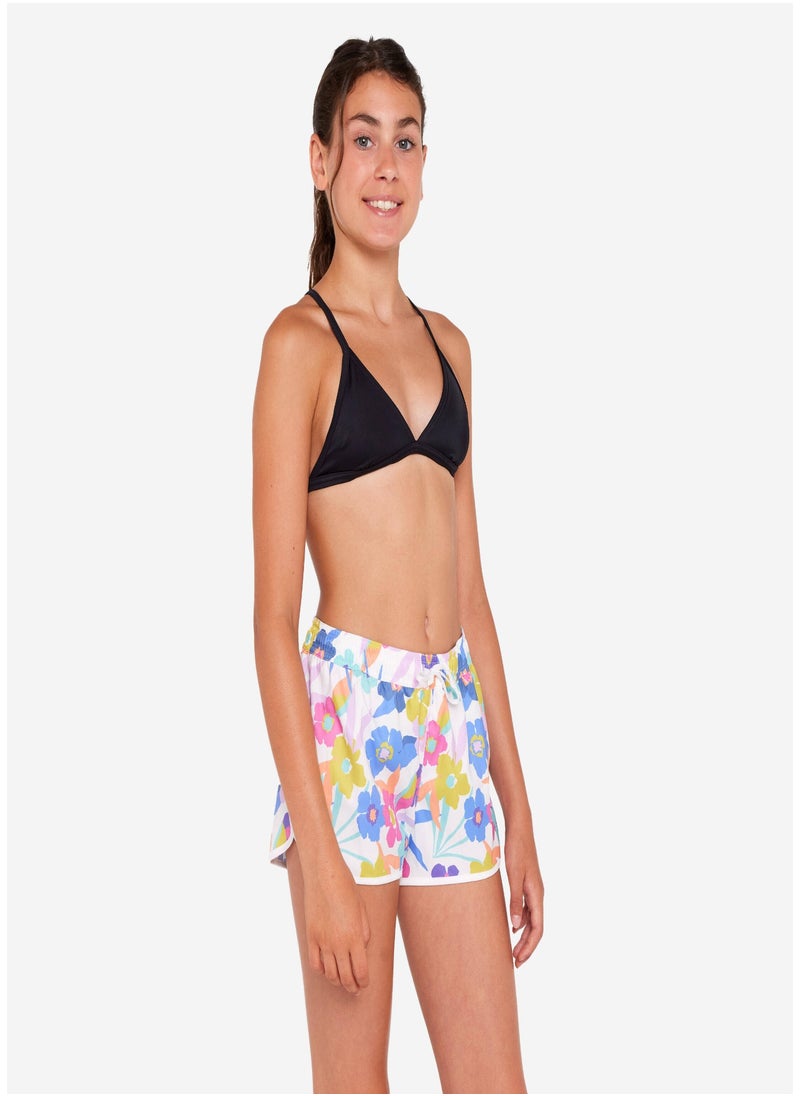 OLAIAN OLAIAN by DECATHLON, Girls’ surfing swim shorts - Katy azalea white  - Image 2