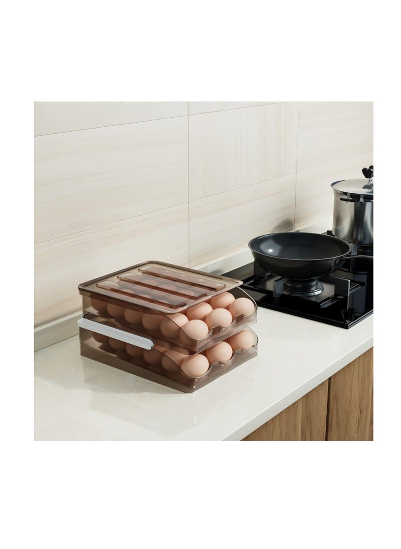 Generic - Egg Holder for refrigerator Automatic Rolling，Egg Tray Fridge Organizer For Household，Egg Storage Rack，Refrigerator Storage Container，Egg Storage box，Egg Tray Food Container (2) - Image 1