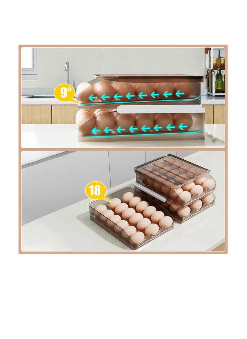 Generic - Egg Holder for refrigerator Automatic Rolling，Egg Tray Fridge Organizer For Household，Egg Storage Rack，Refrigerator Storage Container，Egg Storage box，Egg Tray Food Container (2) - Image 1