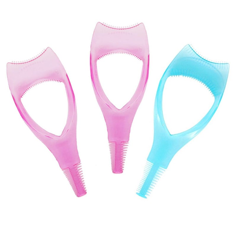 ASTRQLE 3PCS Random Color Plastic Makeup Upper Lower Eye Lash Mascara Applicator Guard With Comb Eyelashes Curlers Applicators For Women Girls 