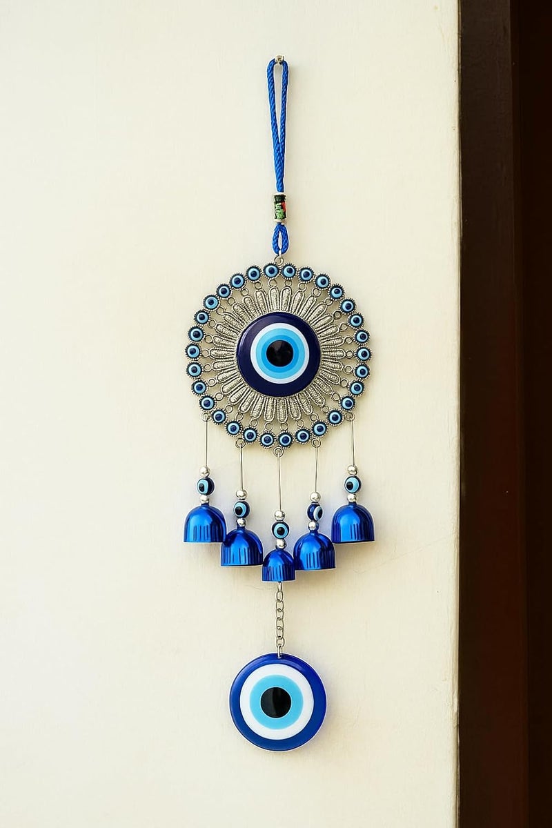ThincAmaxe Evil Eye Wind Chimes for Good Luck Prosperity, Zodiac Success, Health Wealth Evil Eye Charm for Balcony, Home Entrance, Living Room Handcrafted Home Decor for Gift (Evil Eye Stone) - Image 1