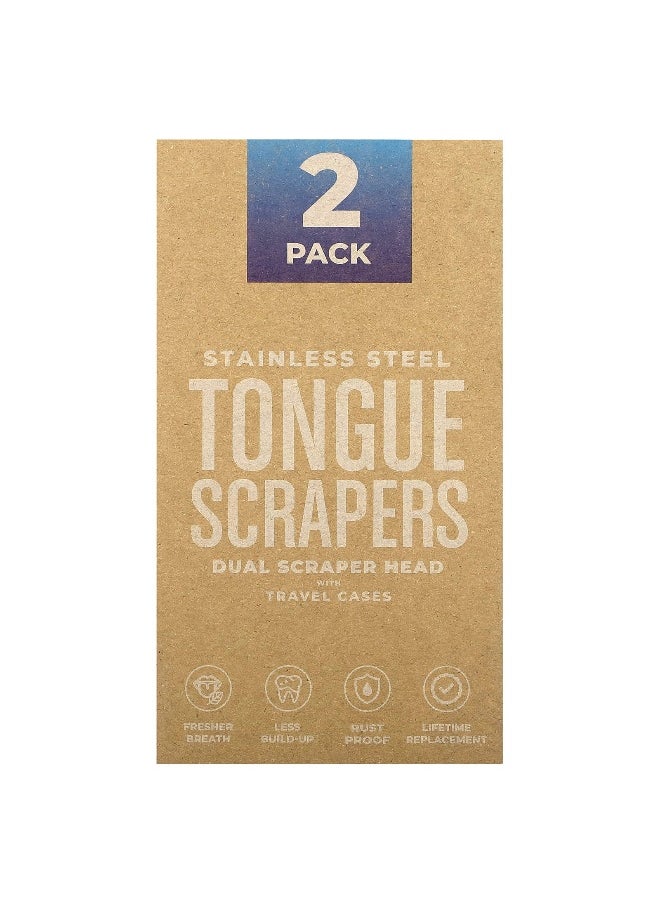 BASIC CONCEPTS basicConcepts, Stainless Steel Tongue Scrapers , 2 Pack  - Image 1